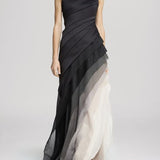 Elegante Gelaagde Maxi Jurk met Chiffon