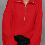 Casual dames sweater met halve rits, comfortabel en stijlvol voor dagelijks gebruik.