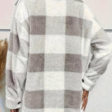 Geruite Teddy Jas voor Dames