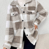 Geruite Teddy Jas voor Dames