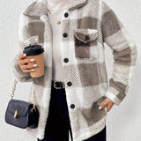 Geruite Teddy Jas voor Dames
