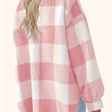 Geruite Teddy Jas voor Dames