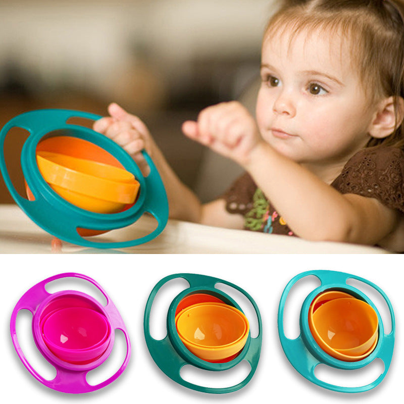 Anti-knoei bakje – 360° draaibare morsbestendige kom, perfect voor baby's en peuters. Voorkomt gemors en maakt zelfstandig eten gemakkelijker.
