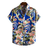 Heren Hawaiiaans Overhemd met Tropische Print en Korte Mouwen