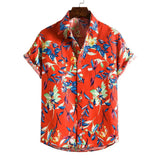Heren Hawaiiaans Overhemd met Tropische Print en Korte Mouwen