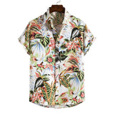Heren Hawaiiaans Overhemd met Tropische Print en Korte Mouwen