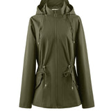 Olijfgroene Outdoor Jas met Capuchon