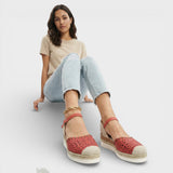 Dames Espadrille Sandalen met Enkelband