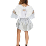 Halloween mini jurk – gevleugelde donkere engel kostuum voor dames, comfortabele pasvorm met mysterieus en elegant ontwerp, perfect voor Halloween en verkleedfeesten.
