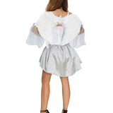 Halloween mini jurk – gevleugelde donkere engel kostuum voor dames, comfortabele pasvorm met mysterieus en elegant ontwerp, perfect voor Halloween en verkleedfeesten.