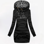 Lillian lange hoodie jurk Heartbeat voor dames in diverse kleuren – zachte stof, comfortabele pasvorm en casual, trendy stijl.