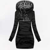Lillian lange hoodie jurk Heartbeat voor dames in diverse kleuren – zachte stof, comfortabele pasvorm en casual, trendy stijl.