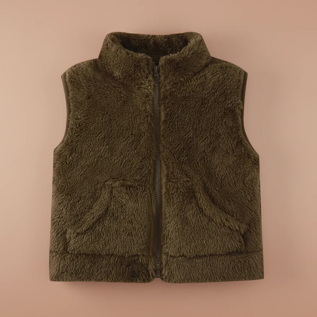 LittleComfy kinder vest met verdikte fleecevoering – warme, zachte stof, comfortabele pasvorm en perfect voor knusse en actieve dagen.