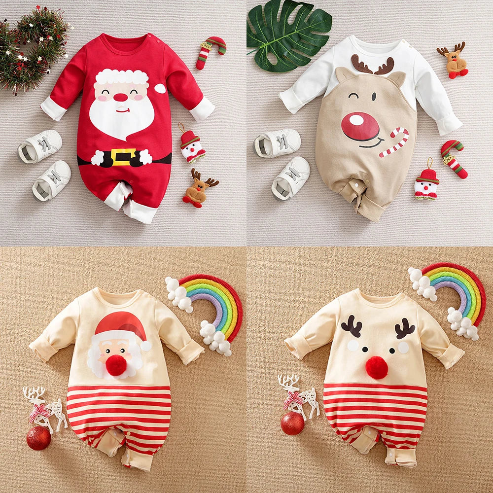 LittleSanta zacht baby kerstpakje – comfortabele, warme stof en schattig ontwerp voor feestelijke kerstmomenten.