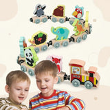 Montessori MagniZoo magnetisch dieren treintje – leerzaam houten speelgoed met magnetische dierwagonnetjes voor motoriek, fantasie en spelplezier.