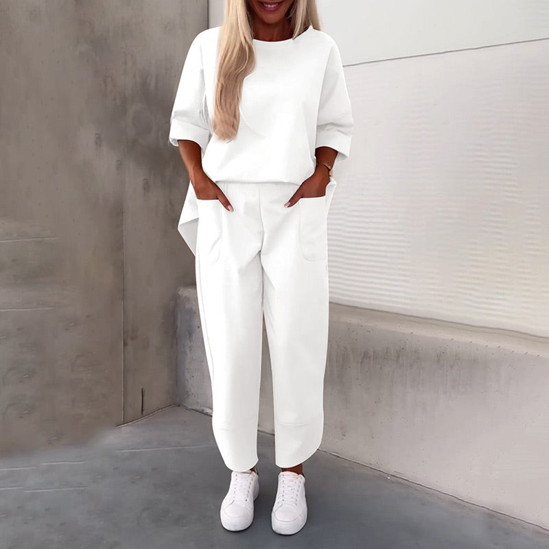 Tweedelige Set met Oversized Top en Enkelbroek