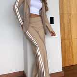 Tweedelige Set met Blazer en Wijde Broek met Zijstrepen