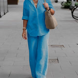 Tweedelige Set met Blouse en Wijde Broek
