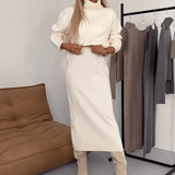 Gebreide Tweedelige Set met Trui en Midi Rok