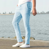 Heren linnen katoenen broek, ademend en lichtgewicht