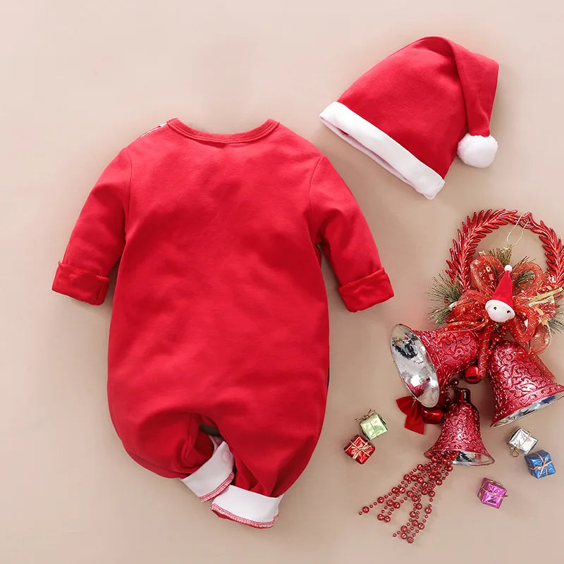 LittleSanta zacht baby kerstpakje – comfortabele, warme stof en schattig ontwerp voor feestelijke kerstmomenten.
