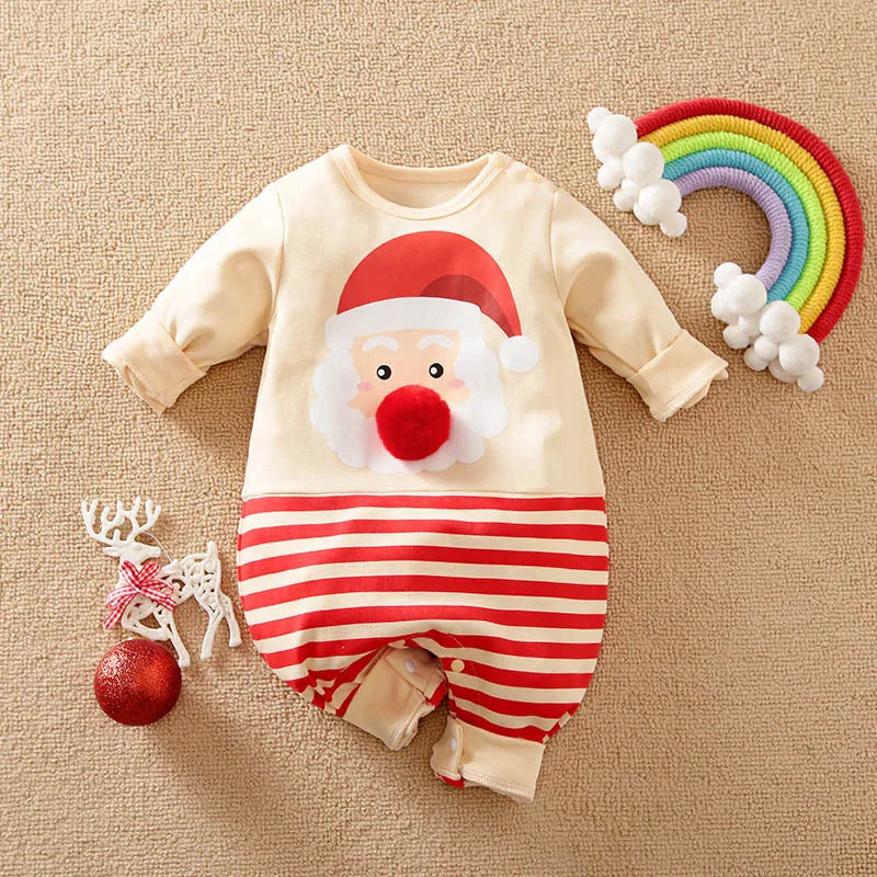 LittleSanta zacht baby kerstpakje – comfortabele, warme stof en schattig ontwerp voor feestelijke kerstmomenten.