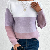 Trendy gebreide damestrui – model 'Evora' in een stijlvol patroon, ideaal voor herfst en winter.