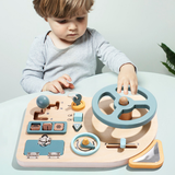 Montessori houten auto stuurtje – educatief speelgoed voor Peuters, duurzaam materiaal en stimuleert motorische vaardigheden en coördinatie.