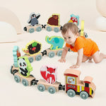 Montessori MagniZoo magnetisch dieren treintje – leerzaam houten speelgoed met magnetische dierwagonnetjes voor motoriek, fantasie en spelplezier.