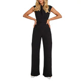 Elegante Jumpsuit met Wijde Pijpen en Strikdetail