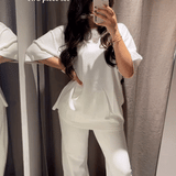 Tweedelige Set met Oversized Top en Wijde Broek