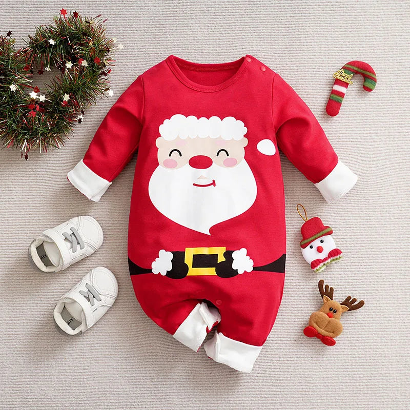 LittleSanta zacht baby kerstpakje – comfortabele, warme stof en schattig ontwerp voor feestelijke kerstmomenten.