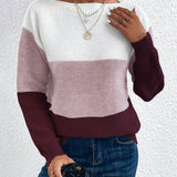 Trendy gebreide damestrui – model 'Evora' in een stijlvol patroon, ideaal voor herfst en winter.