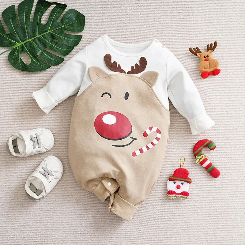 LittleSanta zacht baby kerstpakje – comfortabele, warme stof en schattig ontwerp voor feestelijke kerstmomenten.