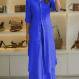 Maxi Blousejurk met Knoopsluiting
