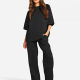 Tweedelige Set met Oversized Top en Wijde Broek