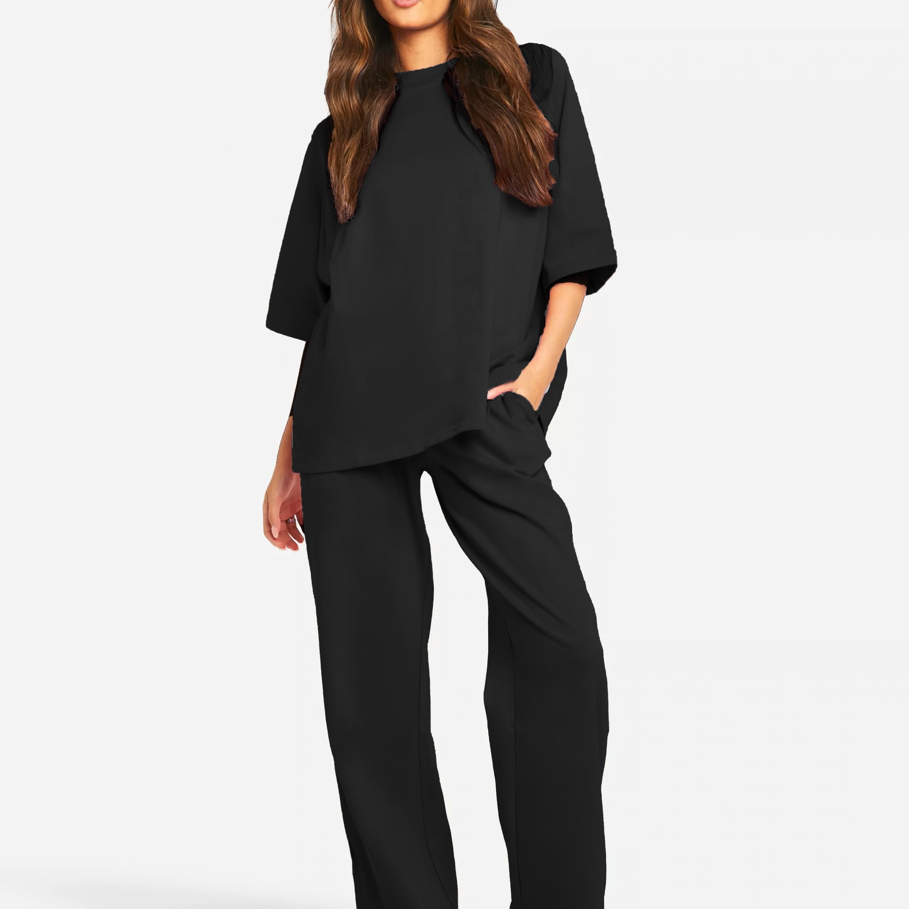 Tweedelige Set met Oversized Top en Wijde Broek