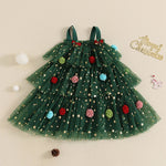 LittleStar magische kerstjurk voor meisjes – feestelijke jurk van zachte, comfortabele stof met glinsterende details, perfect voor kerst en speciale gelegenheden.