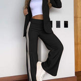 Tweedelige Set met Blazer en Wijde Broek met Zijstrepen