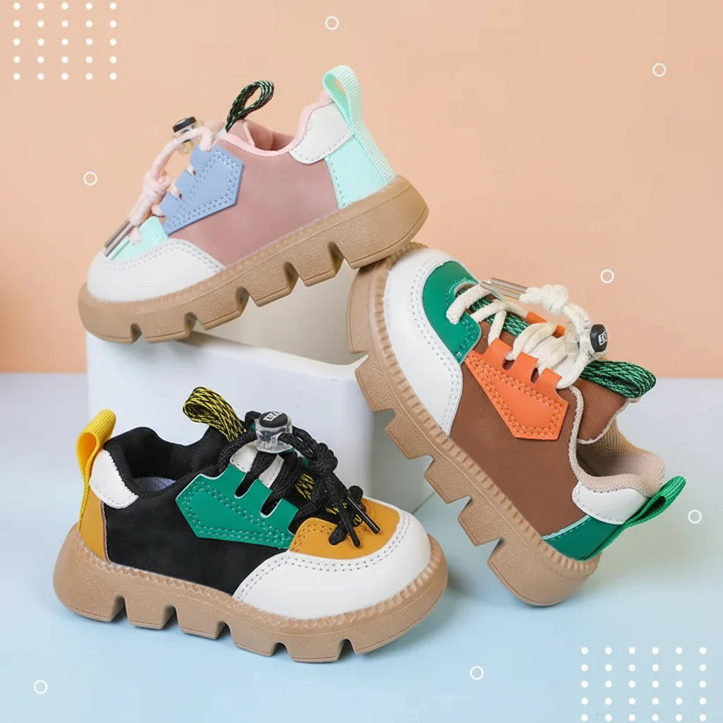 FlexiRun kindersneakers met dikke zool – stoere en comfortabele sportschoenen voor kinderen, ademend en lichtgewicht design, ideaal voor dagelijks gebruik.