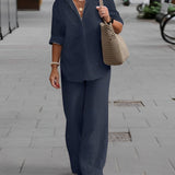 Tweedelige Set met Blouse en Wijde Broek