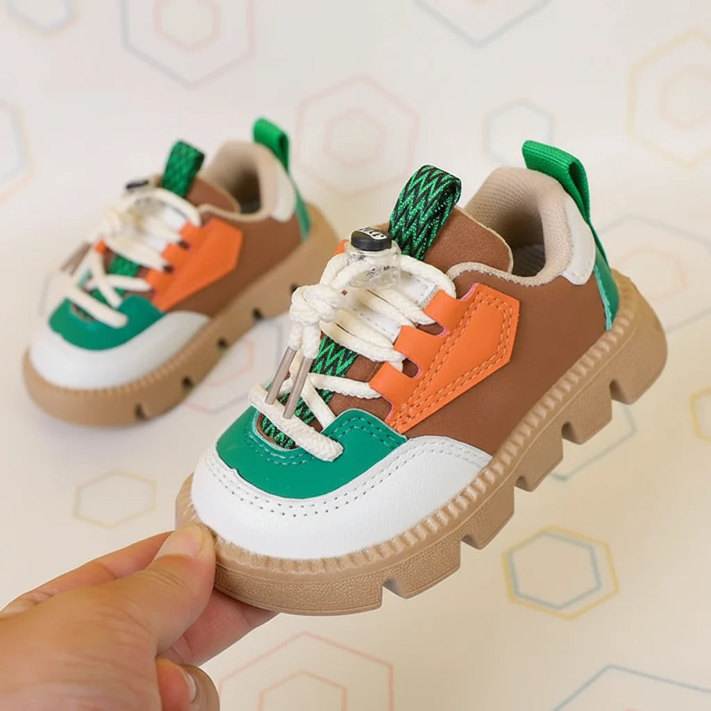 FlexiRun kindersneakers met dikke zool – stoere en comfortabele sportschoenen voor kinderen, ademend en lichtgewicht design, ideaal voor dagelijks gebruik.
