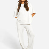 Tweedelige Set met Oversized Top en Wijde Broek