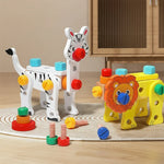 ZooTools houten dieren speelset voor kinderen – educatief en duurzaam speelgoed met kleurrijke dierenfiguren voor fantasierijk spel en motorische ontwikkeling.