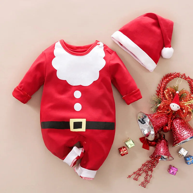 LittleSanta zacht baby kerstpakje – comfortabele, warme stof en schattig ontwerp voor feestelijke kerstmomenten.