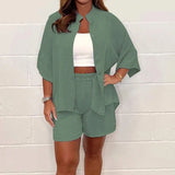 Driedelige Set met Overshirt, Top en Short