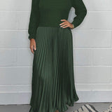 Gebreide Tweedelige Set met Geplooide Midi Rok