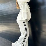 Tweedelige Set met Blazer en Wijde Broek met Zijstrepen