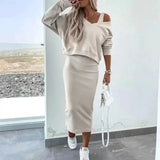 Tweedelige Set met Oversized Top en Midi Rok