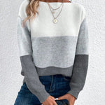Trendy gebreide damestrui – model 'Evora' in een stijlvol patroon, ideaal voor herfst en winter.